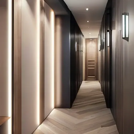 Дизайн интерьера коридора без окон: как подобрать свет и отделку