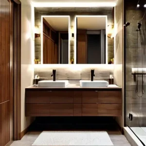 Дизайн интерьера ванной комнаты с подвесной тумбой: как сделать интерьер легче