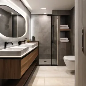 Дизайн интерьера ванной комнаты без лишних открытых полок: как сохранить аккуратность