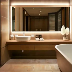 Дизайн интерьера ванной с теплой подсветкой зеркала: как создать мягкую атмосферу