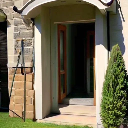 Дачные работы по устройству сухой зоны у входа в дом