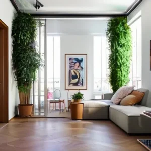 Дизайн интерьера квартиры с искусственными растениями: где они смотрятся уместно